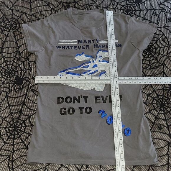 Back to the Future DeLorean Gray Baby Tshirt Women's Size L - Picture 7 of 8